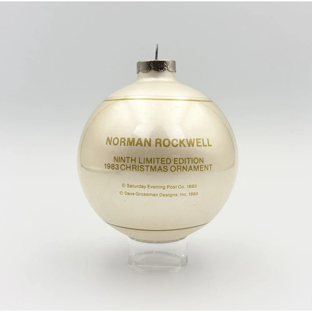 Norman Rockwell 1983 Christmas Ornament 9th Edition Dave Grossman Vintage